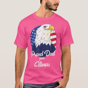 Camiseta Pai Orgulhoso De Dia de os pais Feliz De Illinois