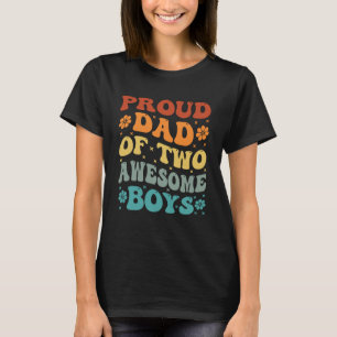 Camiseta Pai Orgulhoso de Dois Meninos Incríveis Dia 1 do P