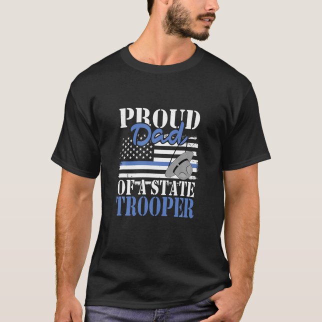 Camiseta Pai orgulhoso de Gradua de um policial policial po (Frente)