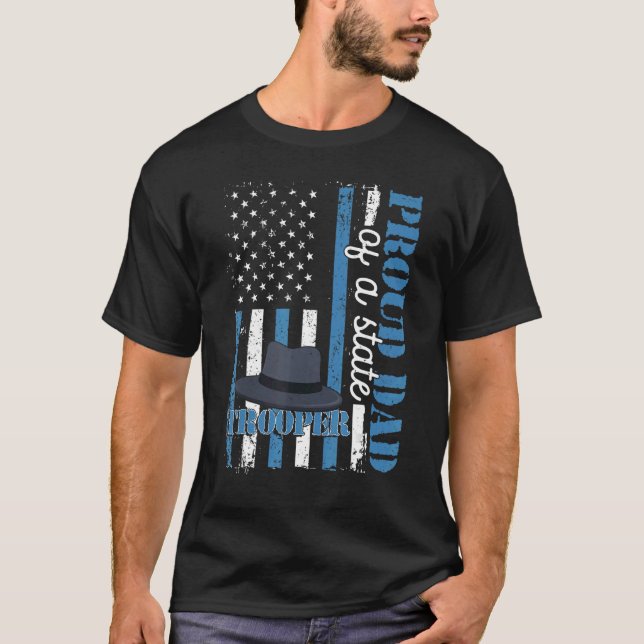 Camiseta Pai orgulhoso de Gradua de um policial policial po (Frente)