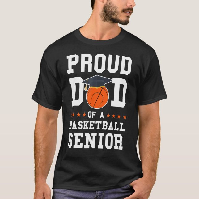 Camiseta Pai Orgulhoso De Um Basquete De Mais velho De Basq (Frente)
