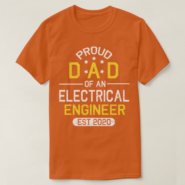 Camiseta Pai Orgulhoso De Um Engenheiro Elétrico Feliz No E (Frente do Design)