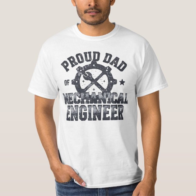 Camiseta Pai Orgulhoso de um Engenheiro Mecânico (Frente)