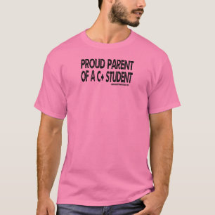 Camiseta Pai Orgulhoso de Um Estudante C+ - Texto Preto