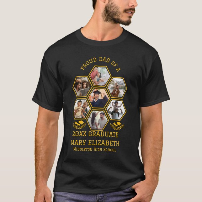 Camiseta Pai orgulhoso de um Formando 20XX | Colagem de Fot (Frente)