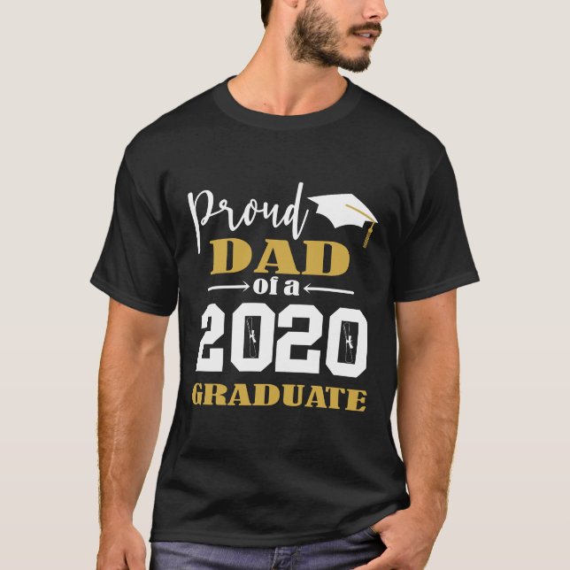 Camiseta Pai orgulhoso de um Formando branco 2020 (Frente)