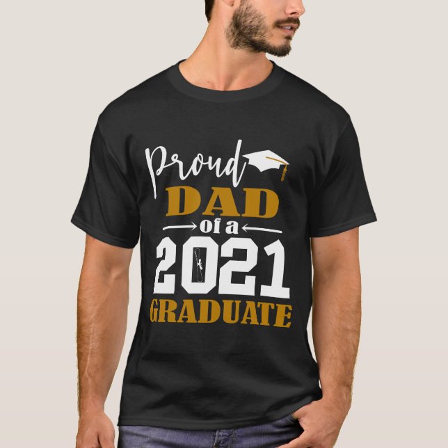 Camiseta Pai orgulhoso de um Formando branco 2021 (Frente)