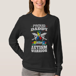 Camiseta Pai Orgulhoso De Um Guerreiro Autista Awarenes Aut