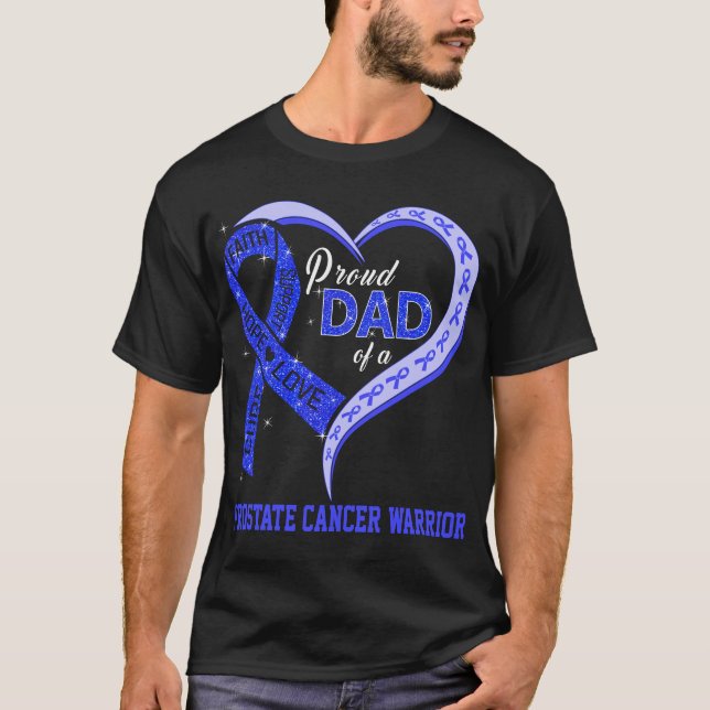 Camiseta Pai Orgulhoso De Um Guerreiro Cancer Da Próstata (Frente)