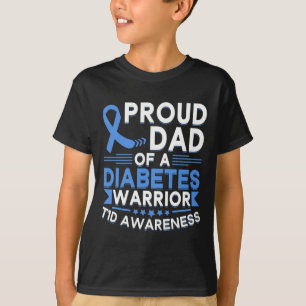 Camiseta Pai Orgulhoso De Um Guerreiro Da Diabetes Tipo De