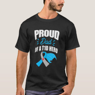 Camiseta Pai Orgulhoso De Um Herói T1D Tipo 1 Diabetes Pai