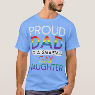 Camiseta Pai Orgulhoso De Um Hetero Filha Ally LGBTQ Pr