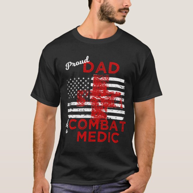 Camiseta Pai orgulhoso de um médico do combate (Frente)