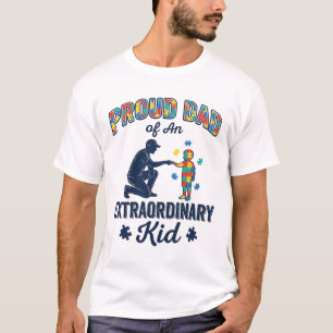 Camiseta Pai Orgulhoso de um Menino Extraordinário Autismo 