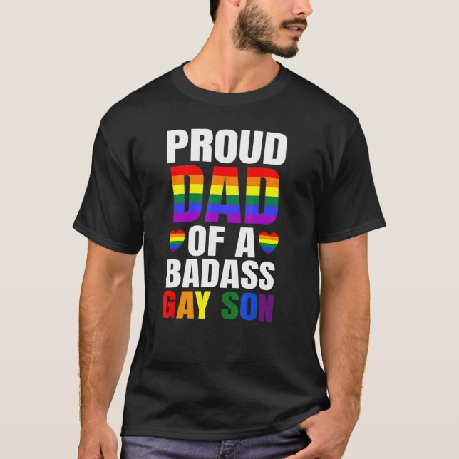 Camiseta Pai Orgulhoso De Um Orgulho gay De Filho Ally Lgbt (Frente)