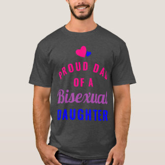 Camiseta Pai orgulhoso de um Orgulho LGBT da Filha Bissexua