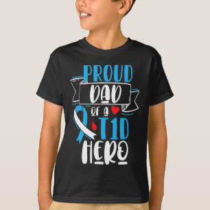 Camiseta Pai Orgulhoso De Um Pai De Diabetes Tipo 1 T1d Awa