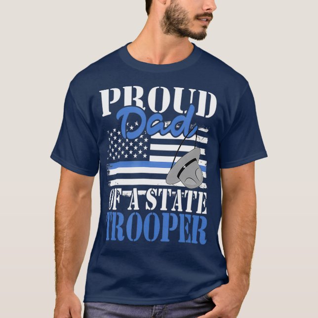 Camiseta Pai orgulhoso de um policial policial policial pol (Frente)