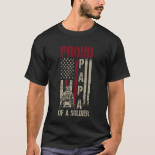 Camiseta Pai Orgulhoso de um Soldado Pai Militar Avô