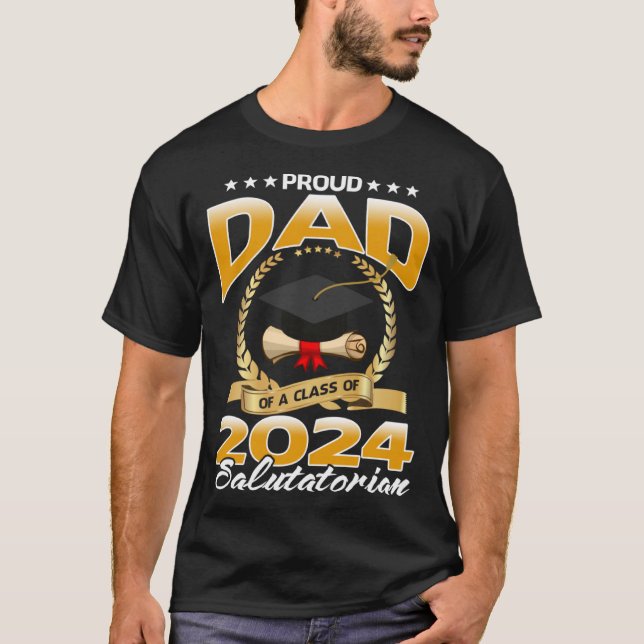 Camiseta Pai Orgulhoso De Uma Classe De Salutatoriano 2024 (Frente)