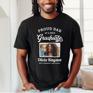 Camiseta Pai orgulhoso de uma foto personalizada preta de F