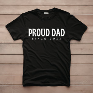 Camiseta Pai Orgulhoso Desde 20XX Minimalista Moderno