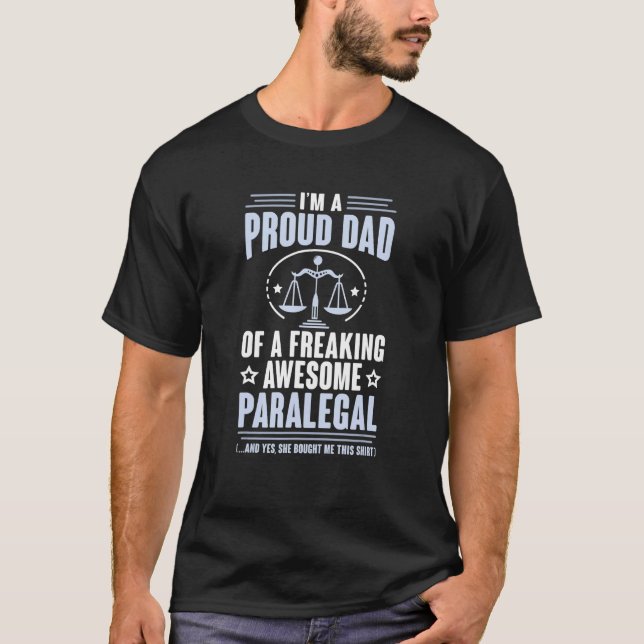 Camiseta Pai Orgulhoso Do Assistente Jurídico Assistente Ju (Frente)