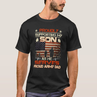 Camiseta Pai Orgulhoso Do Exército Apoiando Meu Filho Como 