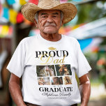 Camiseta Pai orgulhoso do Formando<br><div class="desc">Camiseta da cerimônia de graduação com um quadro de formandos,  5 fotos do seu filho ou filha,  o ditado "pai orgulhoso do formando",  seu nome,  local de estudo e ano de aula.</div>