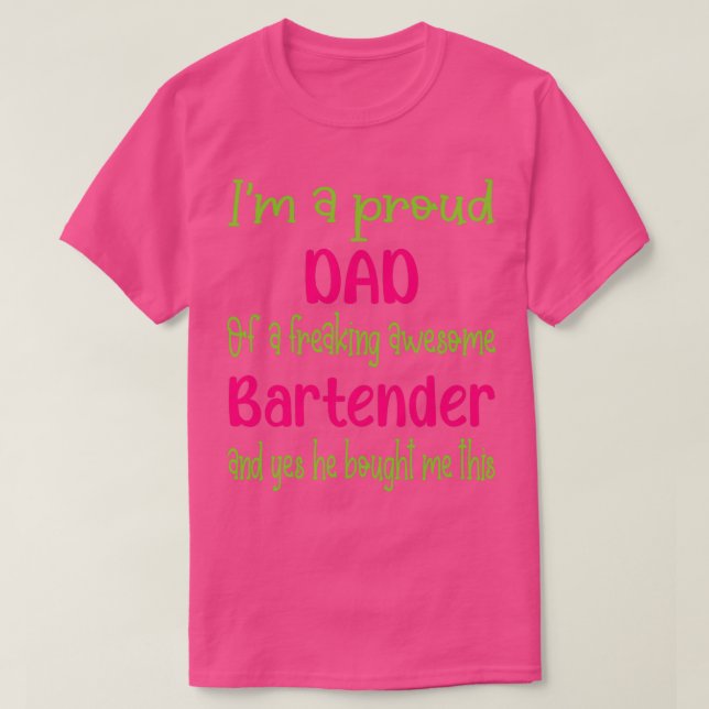 Camiseta pai orgulhoso do incrível barman Bartender (Frente do Design)