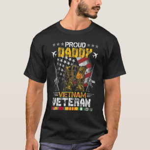 Camiseta Pai Orgulhoso Do Veterano Vietnamita Bandeira Dos 