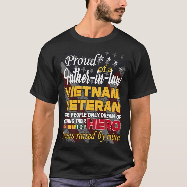 Camiseta Pai Orgulhoso em Direito Veterano Vietnã Criado pe (Frente)