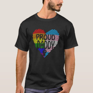 Camiseta Pai Orgulhoso Lgbt Com Arco-Íris E Sinalizador Tra