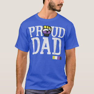 Camiseta Pai Orgulhoso Não Binário Punho Bandeira Orgulho E