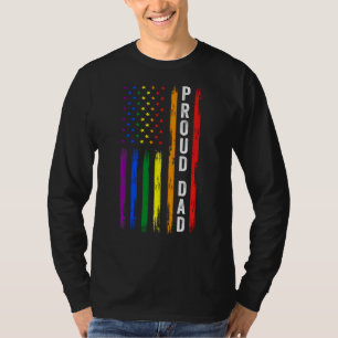 Camiseta Pai Orgulhoso Pai Lgbt Arco-íris Bandeira Lgbtq Lg