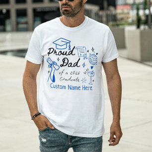 Camiseta Pai Orgulhoso Personalizado de um Graduado de 2026