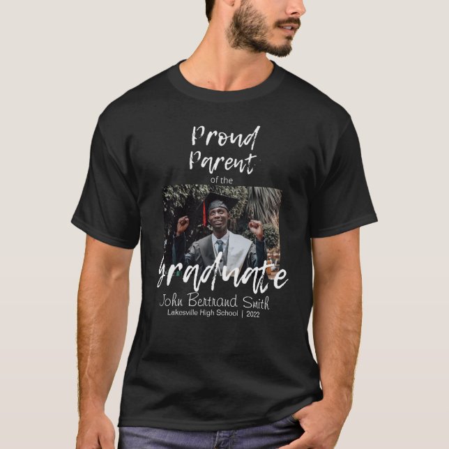 Camiseta Pai Orgulhoso Personalizado do Estudante Formando (Frente)