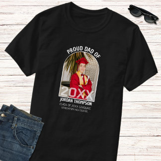 Camiseta Pai Orgulhoso Preto e Branco Arco Foto Turma de 20