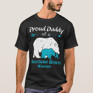 Camiseta Pai Orgulhoso Urso Conscientização da Miastenia Gr