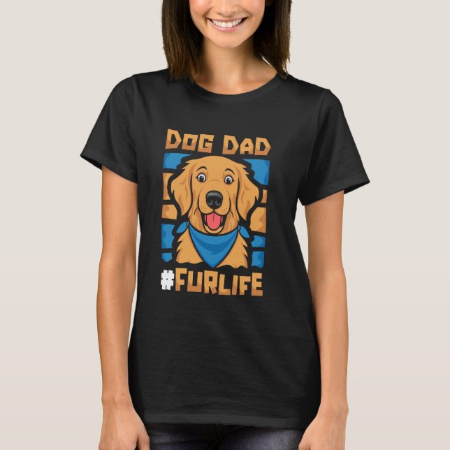 Camiseta Pai ouro-Retriever - Vida com Pai de Cachorro-Raça (Frente)