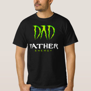 Camiseta Pai Padre Energy Monster Feliz Tshir Do Dia Do Pai