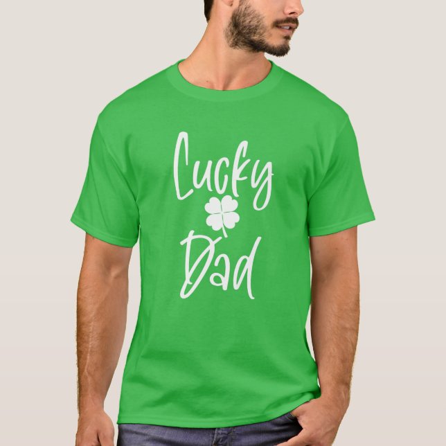 Camiseta Pai Pai da Sortuda de Mens Saint Patrick (Frente)