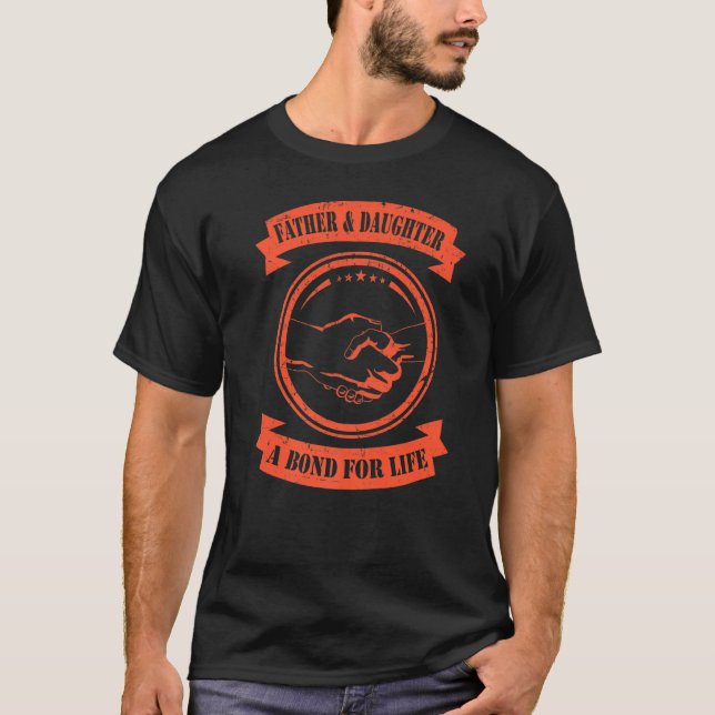 Camiseta Pai Pai Orgulhoso E Filha Um Bond Para A Vida Fath (Frente)