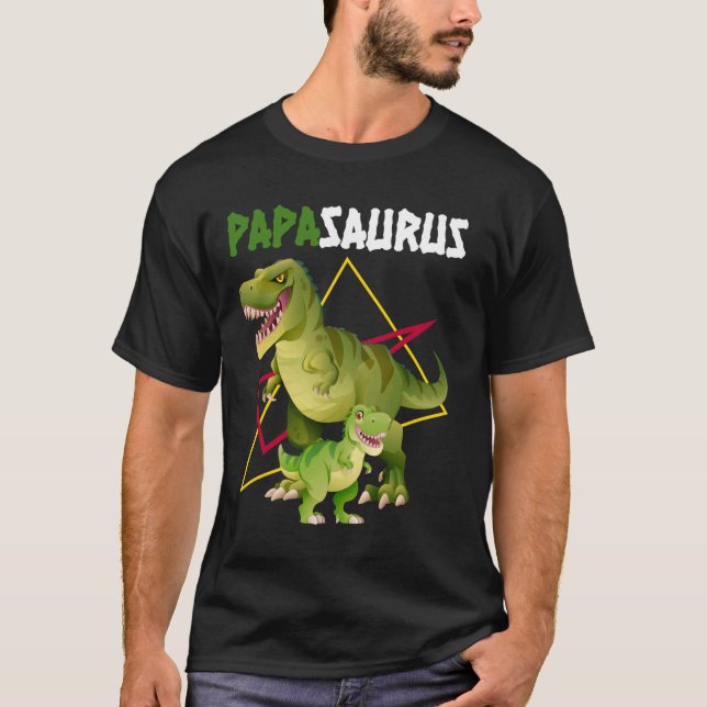 Camiseta Pai, Pai, Pai, Dino, Dinossauros, Fatos De Gordura (Frente)