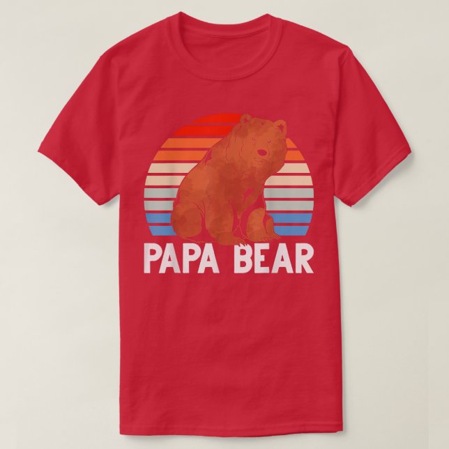 Camiseta Pai Pai  Papá Animal Retro Papá (Frente do Design)