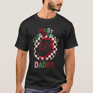 Camiseta Pai pai Primeiro Natal Pai Natal 1 Rua Natal Natal