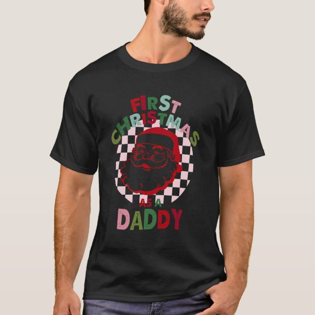 Camiseta Pai pai Primeiro Natal Pai Natal 1 Rua Natal Natal (Frente)