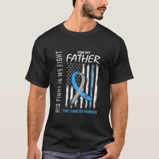 Camiseta Pai Pai Tipo Um Sensibilização para a Diabetes EUA