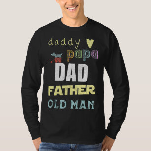 Camiseta Pai Papá Pai Pai Pai Velho Paternidade Papéis Gord