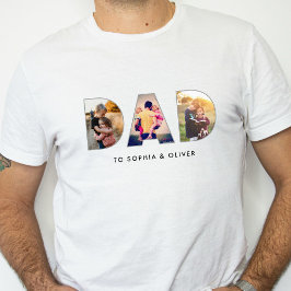 Camiseta Pai para Crianças Nomes e Fotos Moderno